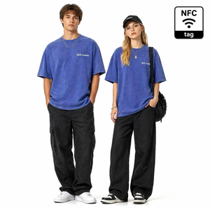 Áo thun nam oversize 100% cotton dày, in kỹ thuật số, logo, áo thun <span class=keywords><strong>vintage</strong></span>, giặt acid, thiết kế tùy chỉnh - Product Image 5