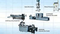 Máquina Plegadora y Encoladora Automática para Cajas con Fondo de Cierre Rápido y Tratamiento al Plasma, con Sistema de Grabado en Braille