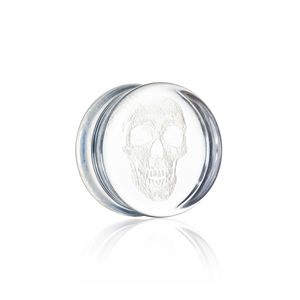 कारखाने प्रत्यक्ष थोक मूल्य रॉक पंक शैली ग्लास लेजर उत्कीर्णन खोपड़ी नई शैली के फैशन बॉडी गहने कान गेज - Product Image 2