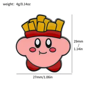 Wholesale Classical Game Cartoon Kirby Metal Badge Brooch Lapel Pin Custom Kawaii Kirby Enamel Pins