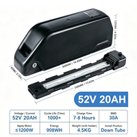 Batterie de vélo électrique 52V 20Ah Polly Plus 1040Wh, pack lithium avec cellules LG 5000 21700, livraison rapide depuis l'entrepôt UE