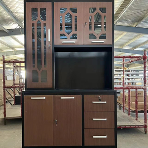 Muebles de cocina modernos de altura completa Gabinete de combinación de metal Gabinete de almacenamiento de cocina grueso - Product Image 1