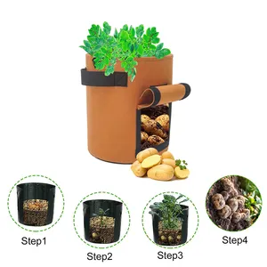 5Packs Colorful 5/7/10 Gallon Potato Bags For Growing Potatoes Fabric Plant Grow Bags Potato Planter Growing Containers
