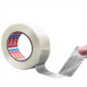 סרט הדבקה חד צדדי עמיד בטמפרטורות גבוהות, עשוי מבד זכוכית וסיבי זכוכית, באורך 140 מטר, חזק במיוחד לאיטום קרטונים - Product Image 2