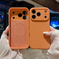 Coque en silicone liquide pour iPhone 18 Pro Max//17/16 avec adsorption magnétique intégrée, couverture intégrale, découpes précises, antichoc