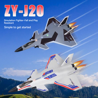 J20 Avion 2.4G Planeur Radiocommandé Longue Portée Durable Avion de Guerre en Mousse EPP Modèle de Chasseur Mini Avion Kit Jouets Avion RC