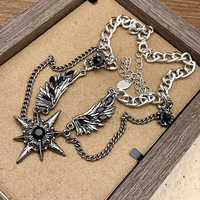 Collier ras du cou Zooying avec pendentif aile gothique, motif étoile sombre, chaîne punk Y2K, bijou tendance et audacieux, cadeau pour femme