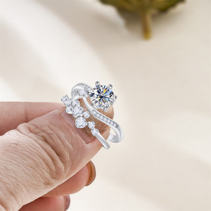 Best Wholesale 100% <b>925</b> Sterling <b>Silver</b> VVS 1CT Green Moissanite <b>Ring</b> for Women with GRA - Product Image 6