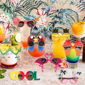 Novedad Aloha Tropical Luau fiesta <span class=keywords><strong>gafas</strong></span> de sol cabina foto Props divertidas <span class=keywords><strong>gafas</strong></span> hawaianas para niños adultos playa fiesta suministros - Product Image 5