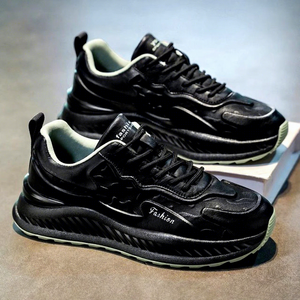 Nuevas Zapatillas Casuales de Lona Transpirable para Hombre, Estilo Dad Shoes con Cordones, Suela Gruesa y Aumento de Altura, Ideales para Otoño - Product Image 1