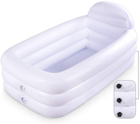Baignoire portable gonflable, baignoire blanche durable avec grand dossier, piscine gonflable autoportante, salle de bain, spa à domicile