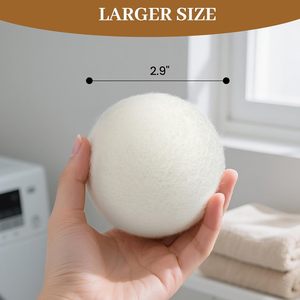 <span class=keywords><strong>Bolas</strong></span> <span class=keywords><strong>de</strong></span> Lana Orgánica para Secadora, 7-7.5CM, Reutilizables, Suavizante, Sanitarias, Antiarrugas, Hechas <span class=keywords><strong>de</strong></span> Fieltro Orgánico, Seguras para Bebés - Product Image 2