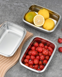 Boîte à lunch rectangulaire en silicone 304 pour enfants, conteneur alimentaire avec couvercle en silicone, boîtes à lunch en acier inoxydable avec couvercle en silicone - Product Image 6