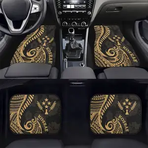 Tapis de sol de voiture en Polyester, motif noir imprimé, accessoires de voiture personnalisés, intérieur décoratif