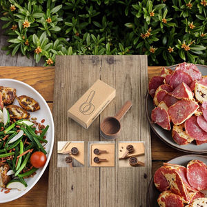Misurino in legno Set misurini da cucina misurini da tè e caffè zucchero spezia strumenti di misurazione per cucinare a casa - Product Image 3