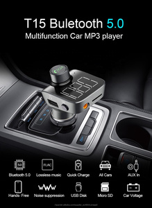 AGETUNR T15 Bluetooth transmisor de fm del coche de la tarjeta microSD/U-disco cargadores mp3 jugador auto estéreo recibir negro - Product Image 2