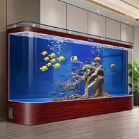 Aquarium extra-large en verre écologique pour poissons rouges - Modèle sur pied avec filtration arrière et oxygénation intégrée