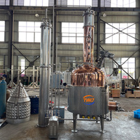 TW 500L distillateur de cuivre rouge maison hydrolat colonne de reflux encore pour le vin vodka alcool faisant l'équipement