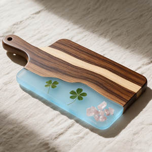 Massal 500 buah kayu kerajinan tangan bambu kerang laut bunga kering Resin menyajikan Charcuterie keju talenan blok pemotong - Product Image 6