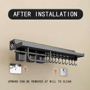 טפטים 60 ס "מ שולחן תבלינים מטבח סכין מתלה כף מתלה כלים עם מגבת סכין מתכת - Product Image 6