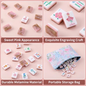 Marvelous Premium Acrylic Cloisonne Inspired Luxury Style Custom Logo <b>Mahjong</b> <b>Set</b> for Leisure and Social Gatherings - Product Image 5
