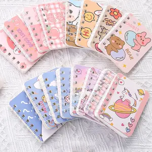 Wholesale 80 Sheets Pocket Portable Traveler Notebook Spiral Loose-leaf Cartoon Cover Mini Notebook A7 Small Notebook