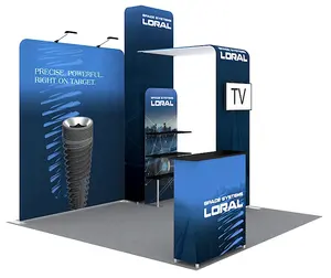 Modular New Design Aluminum Tradeshow Portable Exhibition Expo Tension Fabric Backdrop Display 10X10 Trade Show Booth