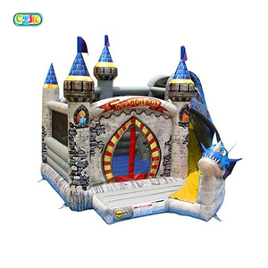 Billige aufblasbare lila Drachens prung springende Burg Türsteher Rutsche zum Verkauf - Product Image 5