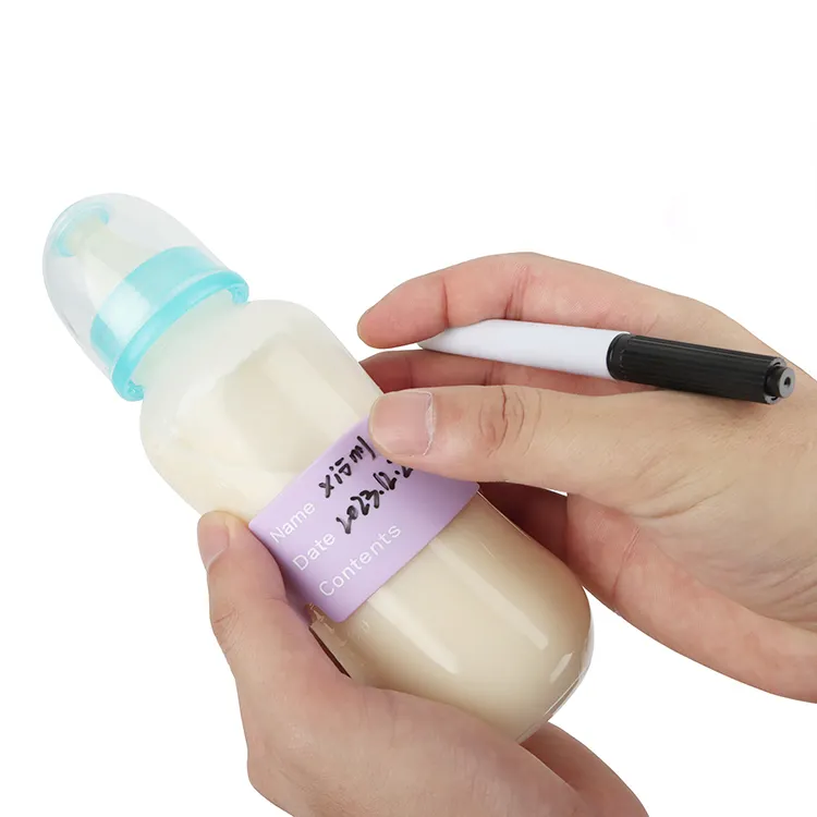 Yeniden sıcaklık direnci kauçuk özel logo silikon bebek şişe etiketleri