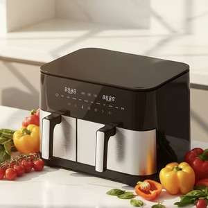 Freidora de Aire <span class=keywords><strong>El</strong></span>éctrica sin Aceite de 2200-2800W con Doble Zona Integrada, Cestas Dobles de 11L, Pantalla Táctil LCD y Ahorro de Energía para <span class=keywords><strong>el</strong></span> Hogar - Product Image 2