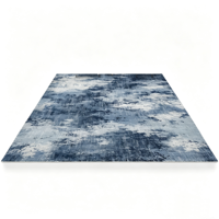 Tapis d'intérieur en polyester bleu dégradé abstrait vintage, personnalisé, antidérapant, fabriqué à la machine, grande taille, pour salon, décoration intérieure