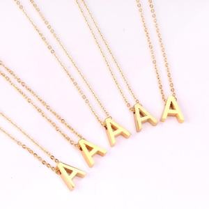 Collar de Cadena de Acero Inoxidable con Colgante de Letras Mayúsculas, Joyería Chapada en Oro de 18k - Product Image 5