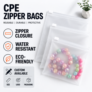 ถุงซิปแบบฝ้าสองด้านสำหรับขายส่ง ถุง CPE แบบฝ้า ถุงซิปกึ่งโปร่งแสง ถุงบรรจุภัณฑ์แบบฝ้า - Product Image 1