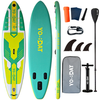 YoBoat 11' und 11'6 Aufblasbares SUP-Board 33/34 Zoll Breites Stabiles Stand-up-Paddleboard für Anfänger