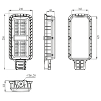 Lampadaire solaire LED extérieur 100W 6000-6500K avec panneau solaire monocristallin 120W, boîtier en aluminium+PC, éclairage routier crépuscule-aube