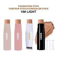 Stick de Maquillage Double Embout Marque Blanche : Illuminateur Rose, Bronzer, Correcteur Éclaircissant et Contouring Vegan à Haute Pigmentation