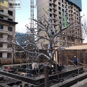Jiahua Stainless Steel <b>Tree</b> Branch Sculpture <b>Outdoor</b> Abstract Landscape Art Floor Mount Handmade Irregular Shape - Product Image 1