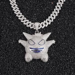 Collar con Colgante de Monstruo de Dibujos Animados con Incrustaciones de Diamantes, Cadena de Oro Estilo Hip Hop, Disponible para la Venta, Exportador Indio - Product Image 3
