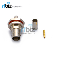 Connecteur coaxial RF étanche INERGEK BNC-C-KY3 BNC femelle à sertir pour câble RG58 3DFB nickelé
