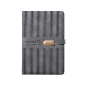 Diario con Copertina Rigida in Pelle PU A5 Personalizzato - Copertina con Strisce Verticali in Rilievo e Segnalibro - Product Image 3