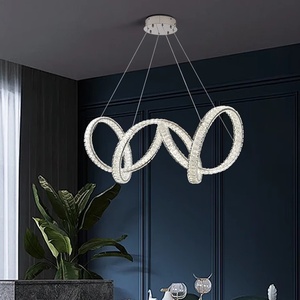 Lustre LED de luxe moderne personnalisé à double hélice suspension pour villa, hôtel, restaurant, chambre, cristal décoratif - Product Image 6