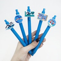 Stylo bille en PVC souple à thème aquatique Kawaii avec logo personnalisé, stylo promotionnel fantaisie OEM, MOQ 100 pièces