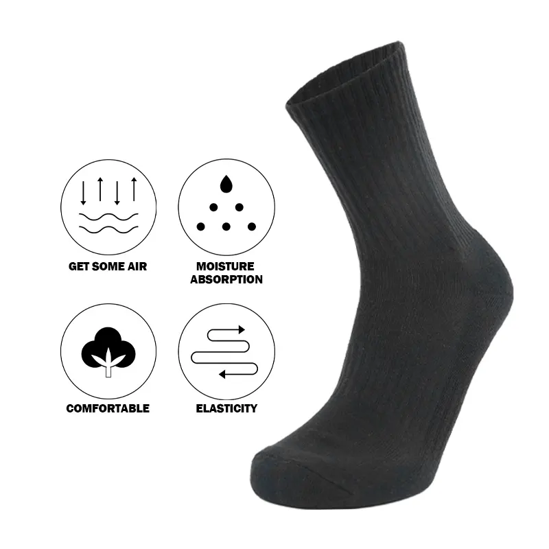 Hochwertige Herren Baumwolle Custom Logo Lässige weiße Socken Gestrickte Großhandel Socken Einfache Socken