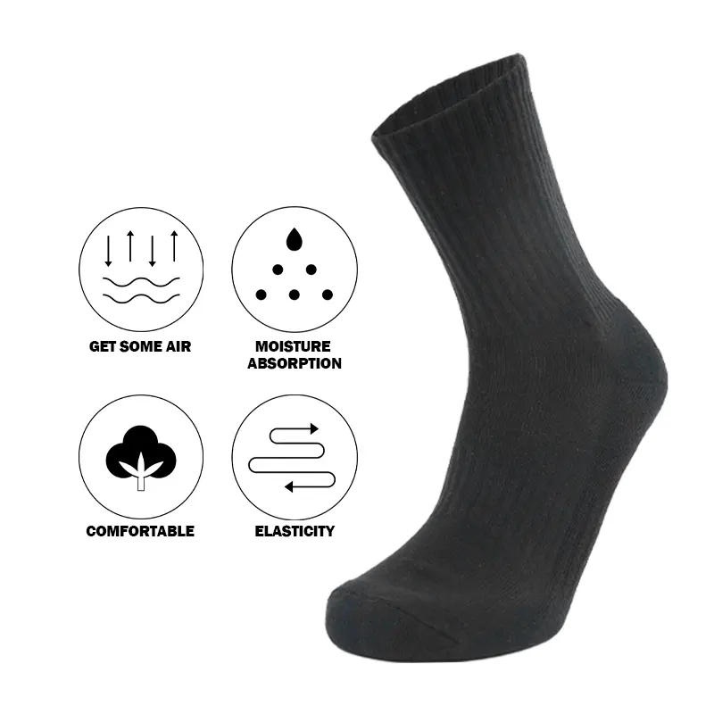 Alta qualidade Homens Algodão Custom Logo Casual Branco Meias Malha Atacado Meias Plain Socks