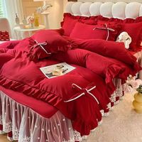 Ensemble de literie épais et solide avec jupe de lit et housse de couette King Size 200*230cm, vente en gros