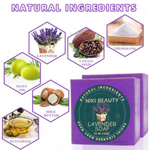 Jabón de pétalos de lavanda de lujo con logotipo de marca personalizado, barra de 100 g, paquete a granel para cadenas de supermercados - Product Image 2
