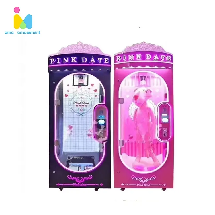 Coin operated pink date indoor games claw doll vending Cutting Gift Game Machine for game center