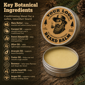 Soin sans rinçage nouvelle génération pour améliorer les pointes abîmées et les poils crépus de la barbe, hydrater les follicules pileux, baume à barbe naturel à base de plantes pour hommes - Product Image 5