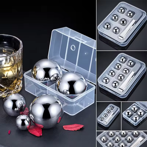 Cubitos de Hielo Reutilizables de Acero Inoxidable de Grado Alimenticio con Logotipo Personalizado, Redondos y Cuadrados, en Oro y Plata, para Cervezas Alemanas Pabst y <span class=keywords><strong>Moretti</strong></span> - Product Image 2