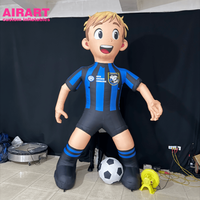 Figurines de joueurs de football gonflables pour la décoration de réunions sportives, personnage de garçon footballeur gonflable personnalisé